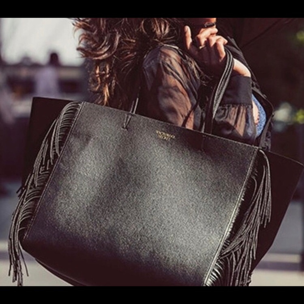 Victoria’s Secret Black Fringe Tote